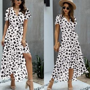 Elegant Black and White Maxi Dress